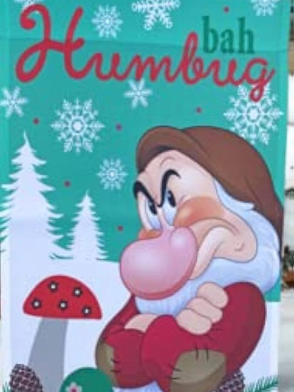 New Grumpy Bah Humbug" Garden Flag 12.5" x 18"